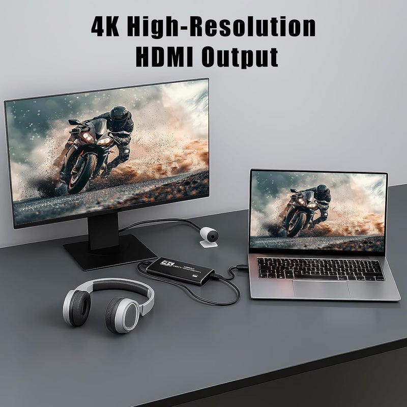 Ulker 4K Capture Card for Streaming, Full HD 1080P 60FPS USB 3.0 HDMI Audio Video Capture Card for Nintendo Switch PS5 Xbox 3ds PS4 PC Camera OBS, Capturadora De Video for Game Recording Live Streaming - Image 3